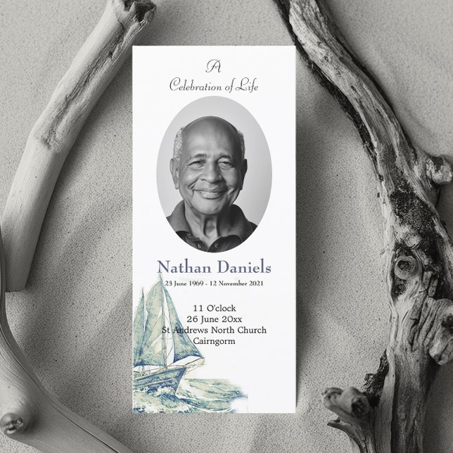 Blue Yacht Celebration of Life Card (Subido por el creador)