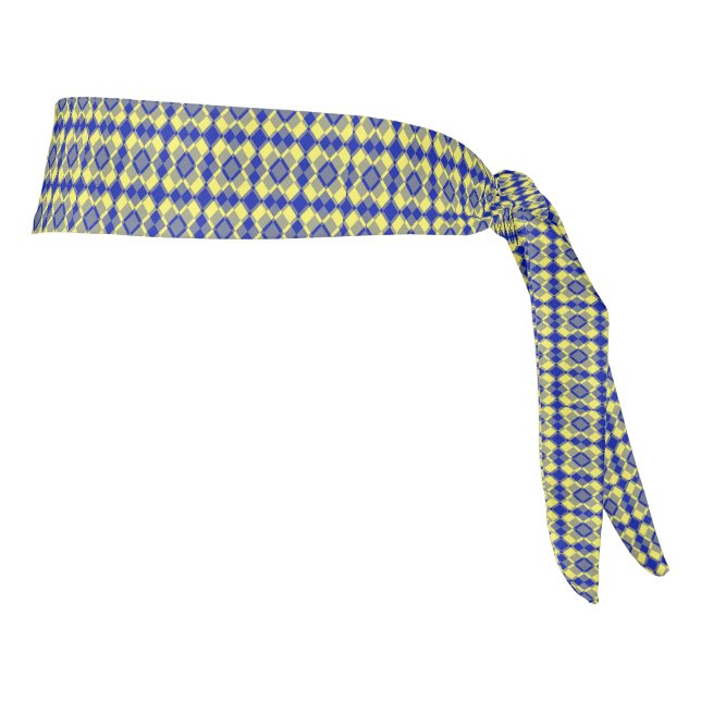 Blue Yellow Checker Argyle Pattern (Girar 90)