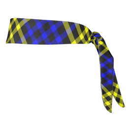 Blue Yellow Plaid Checker Seamless Pattern