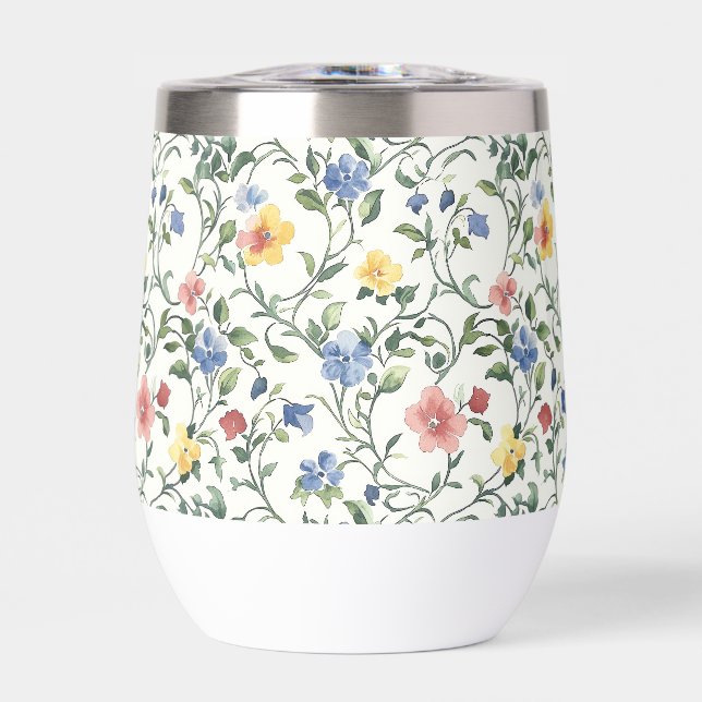 Blue Yellow Watercolor Wildflower  (Frente)