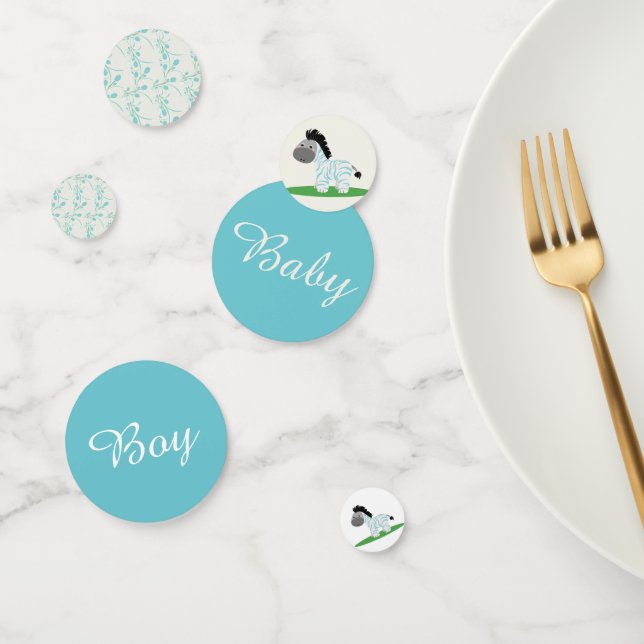 Blue Zebra Baby Boy Table Confetti (Grupo)