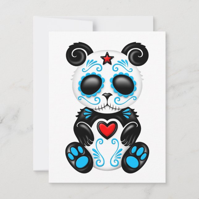Blue Zombie Sugar Panda sobre el blanco (Anverso)
