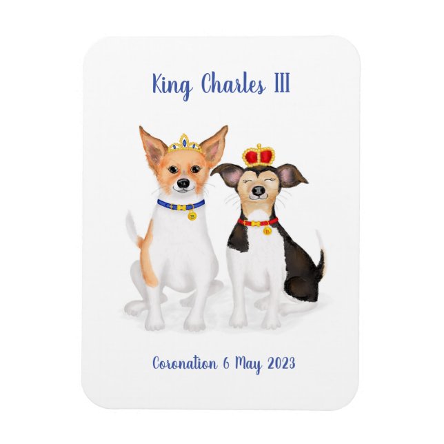 Bluebell & Beth Jack Russells imán de coronación (Vertical)