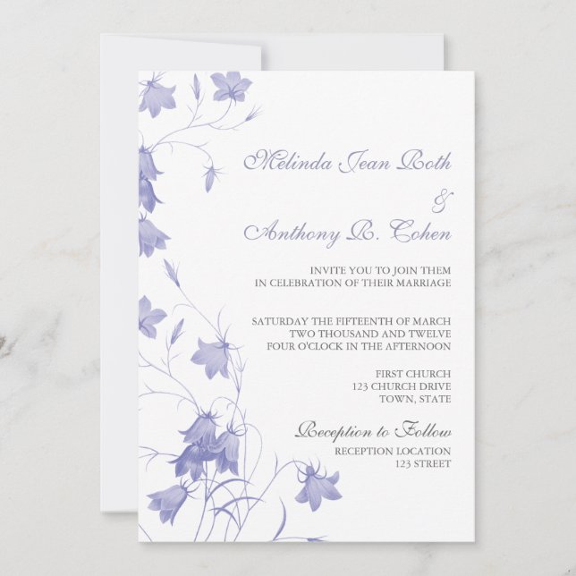 Bluebells - Invitación a la boda de 5 x 7 días de  (Anverso)