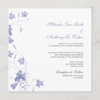 Bluebells - invitación cuadrada de la boda de la