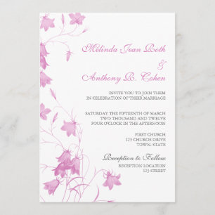 Bluebells - invitación violeta de la boda 5x7