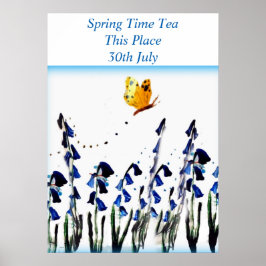 Bluebells mariposa arte floral