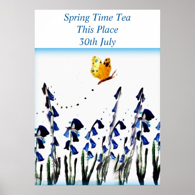 Bluebells mariposa arte floral (Frente)