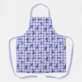 Blueberries sobre el delantal de Blueberry Plaid