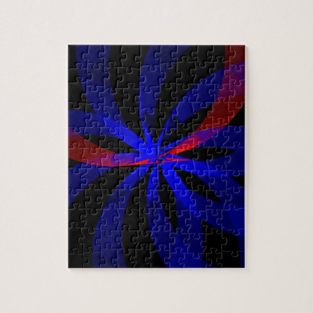 Blueberry Color Center Accent Geometric Puzzle (Vertical)