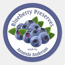 Blueberry Conserva la etiqueta de 3" Circle Food