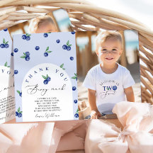 Blueberry Dos dulces cumpleaños foto tarjeta de ag