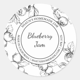 Blueberry Jam Sketch Etiqueta moderna