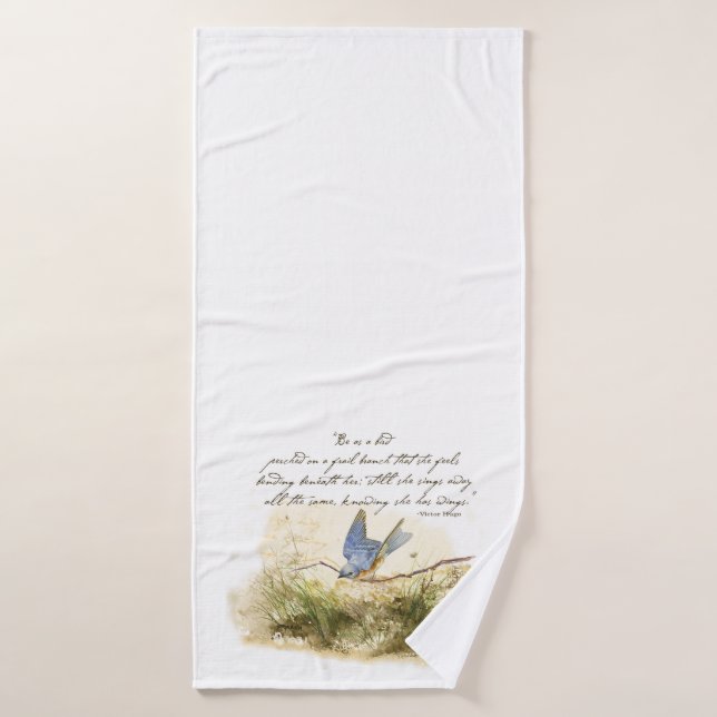 Bluebird a un poema de Bluebird Victor Hugo (Toalla de baño)
