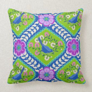 Bluebird de la almohada bohemia brillante de la