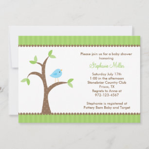 Bluebird en las invitaciones del árbol