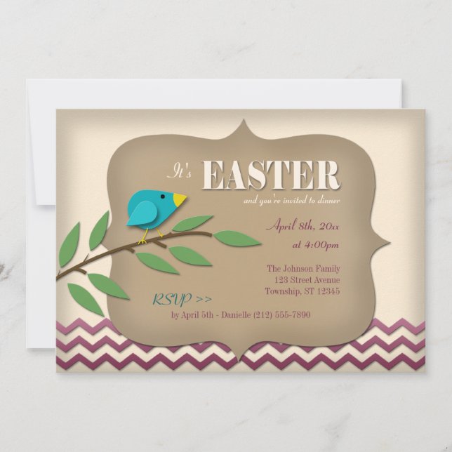 Bluebird en una sucursal de Scrapbook invitaciones (Anverso)