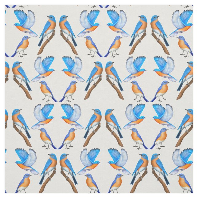 Bluebirds de la tela de la felicidad (Retal)