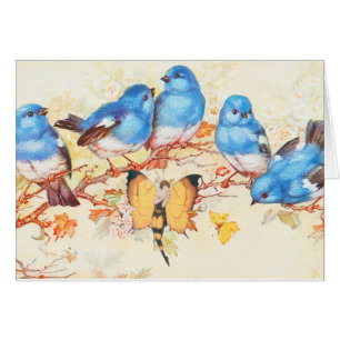 Bluebirds y chica de la mariposa