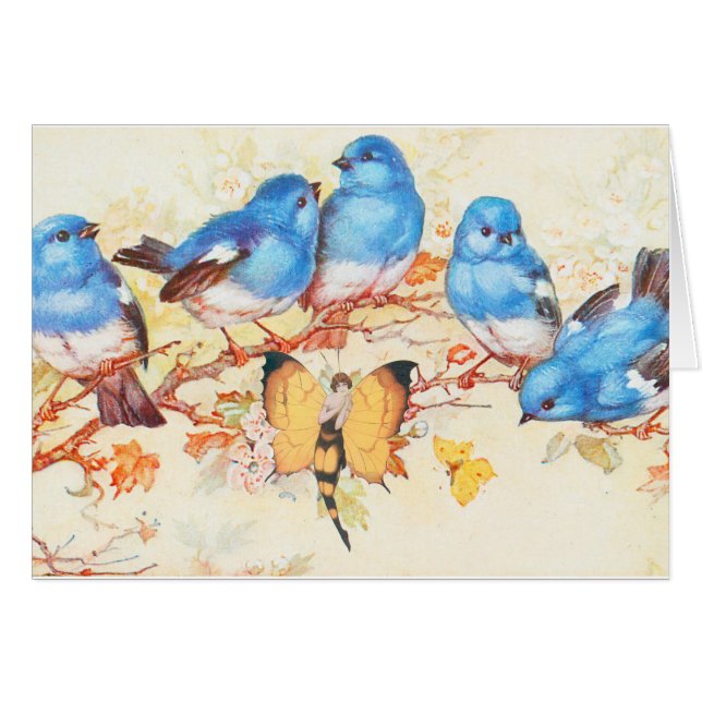 Bluebirds y chica de la mariposa (Anverso (Horizontal))