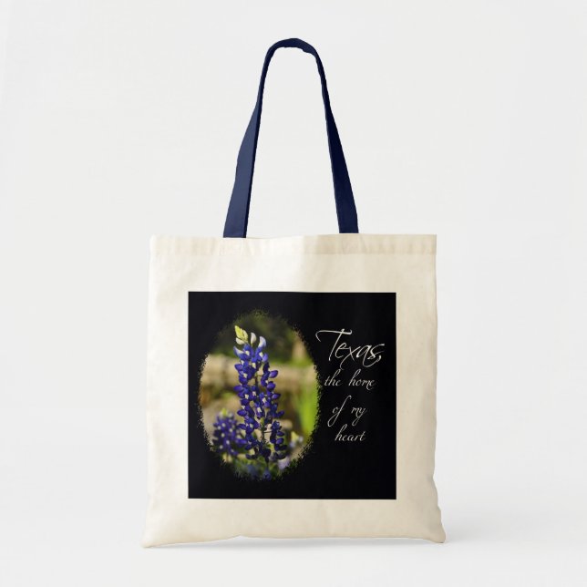 Bluebonnet "Tejas el hogar la bolsa de asas de mi (Frente)