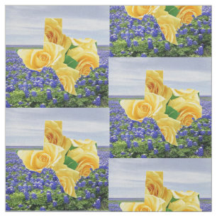 Bluebonnets de Tejas y tela 4,5" del rosa amarillo