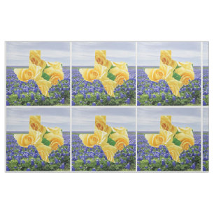 Bluebonnets de Tejas y tela del rosa amarillo