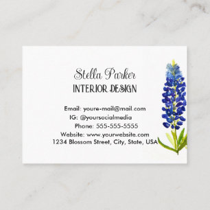 Bluebonnets Elegante tarjeta de visita Floral Texa