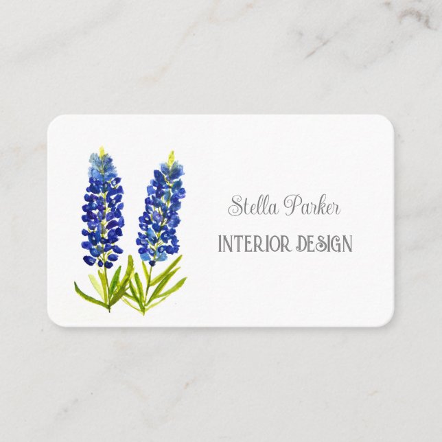 Bluebonnets Elegante tarjeta de visita Floral Texa (Anverso)