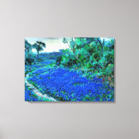 Bluebonnets en la mañana de la niebla, arte refina