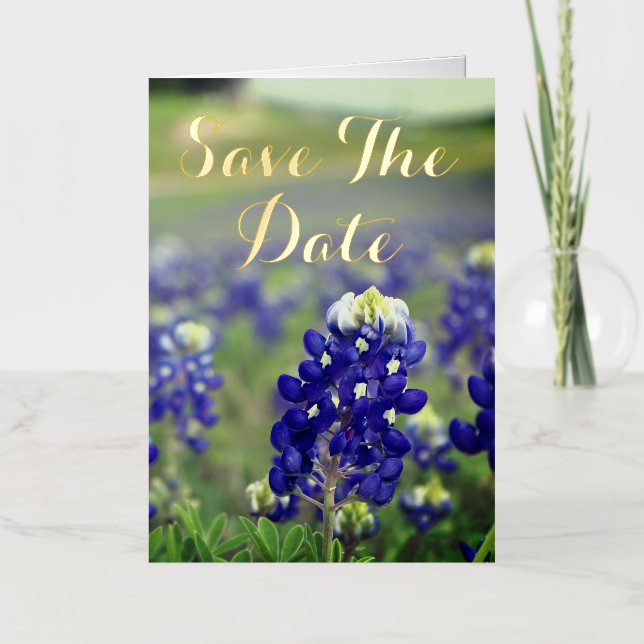 Bluebonnets Flores Azules Boda Floral Texas (Anverso)