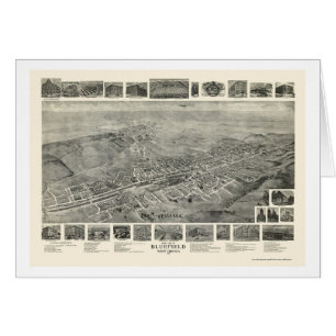 Bluefield, mapa panorámico de WV - 1911
