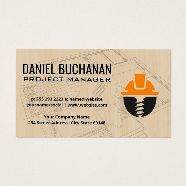 Blueprints | Madera | Logotipo de construcción (Frente)