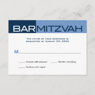 Blues Block Bar Mitzvah Responder RSVP