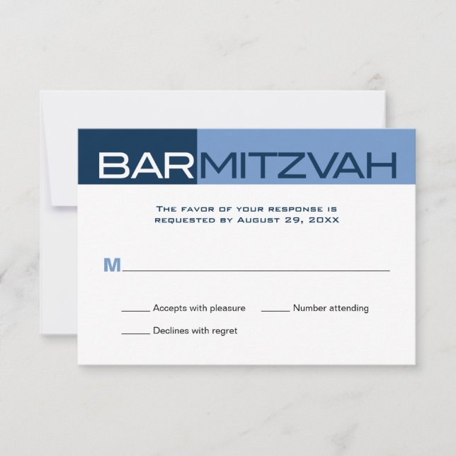 Blues Block Bar Mitzvah Responder RSVP (Anverso)