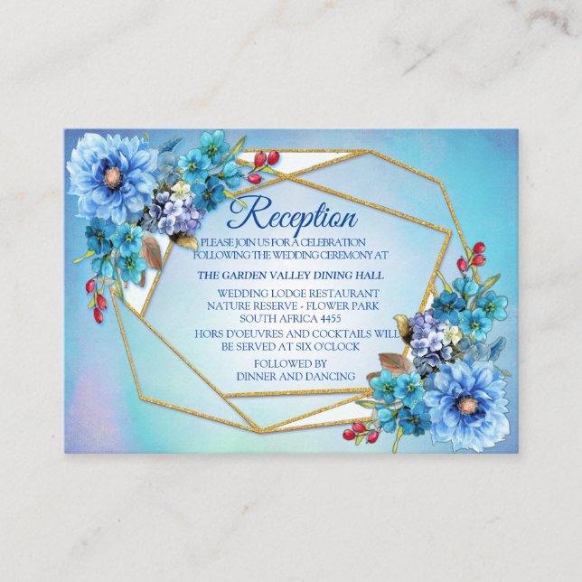 Blues de cornflower en la recepción de acuarela (Anverso)