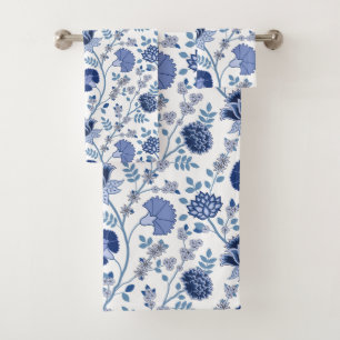 Blues del patrón floral jacobeo en blanco