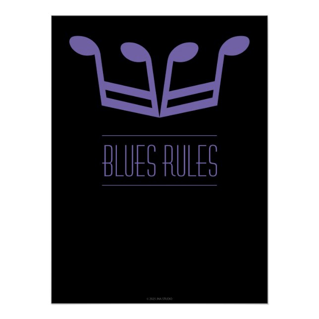 Blues Rules Glossy Poster (Anverso)