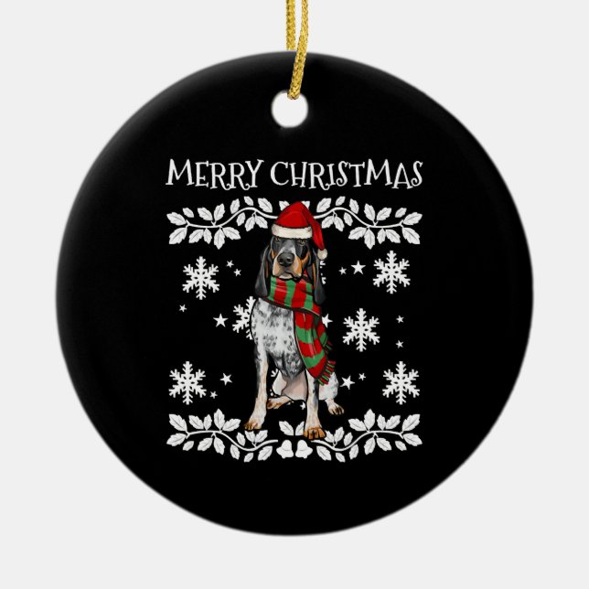 Bluetick Coonhound Dog Navidad Ornamento navideño (Frente)