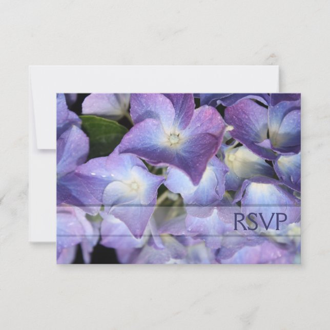 ©Bluish Purple Hydrangea Tarjeta de respuesta RSVP (Anverso)