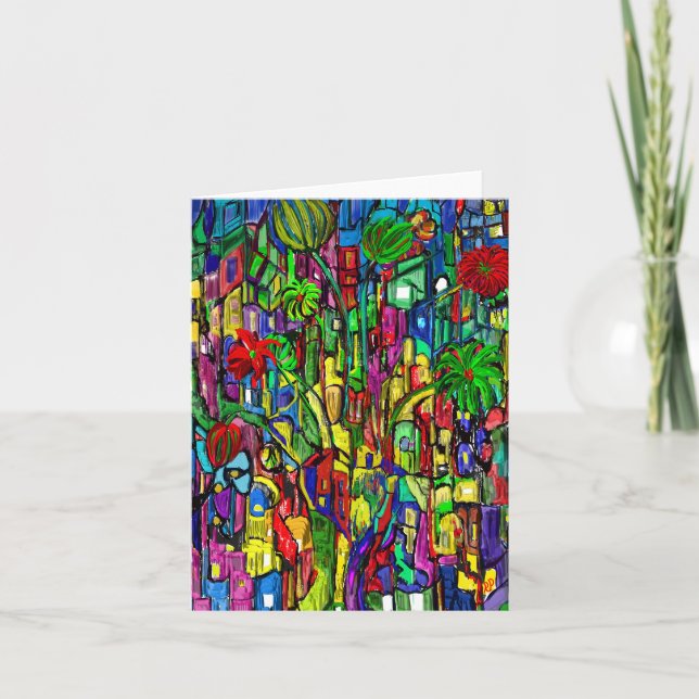 Blumen-Baum im Häusermeer. (Anverso)