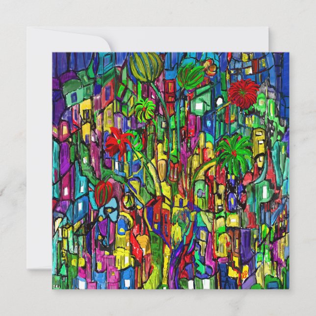 Blumen-Baum im Häusermeer. (Anverso)