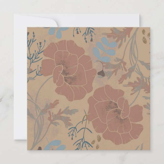 Blumenmuster, Mocha mousse Farbe (Anverso)