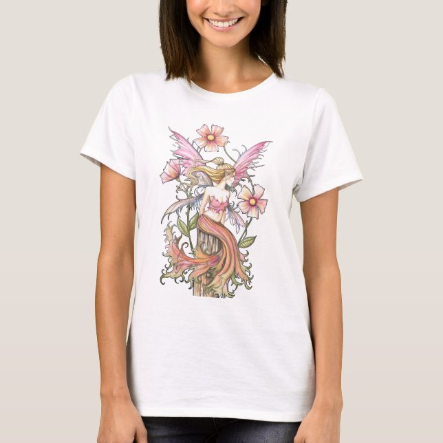 Blusa sin mangas de hada de flor rosa, camiseta (Anverso)