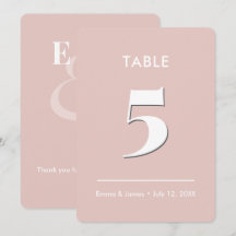 Blush Ampersand Boda | Número de Mesa