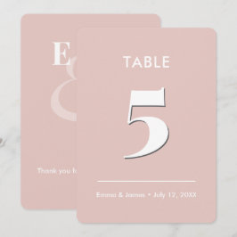 Blush Ampersand Boda | Número de Mesa