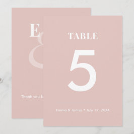 Blush Ampersand Boda | Número de Mesa Moderno