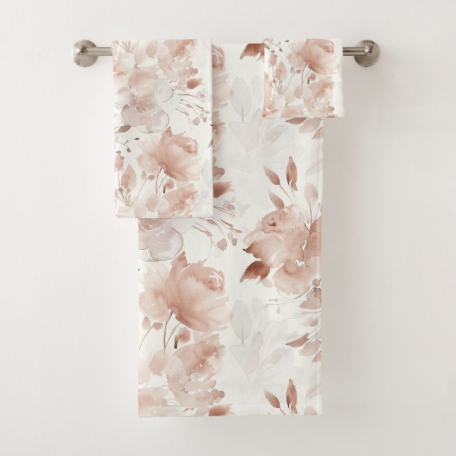 Blush Beige Floral Watercolor Pattern (In situ)