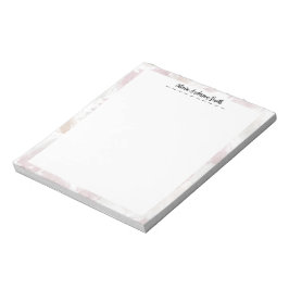 Blush Cream Floral Nombre Bloc de Notas | Personal