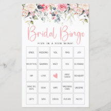 Blush Floral | Tarjeta de juego de Bingo para Desp